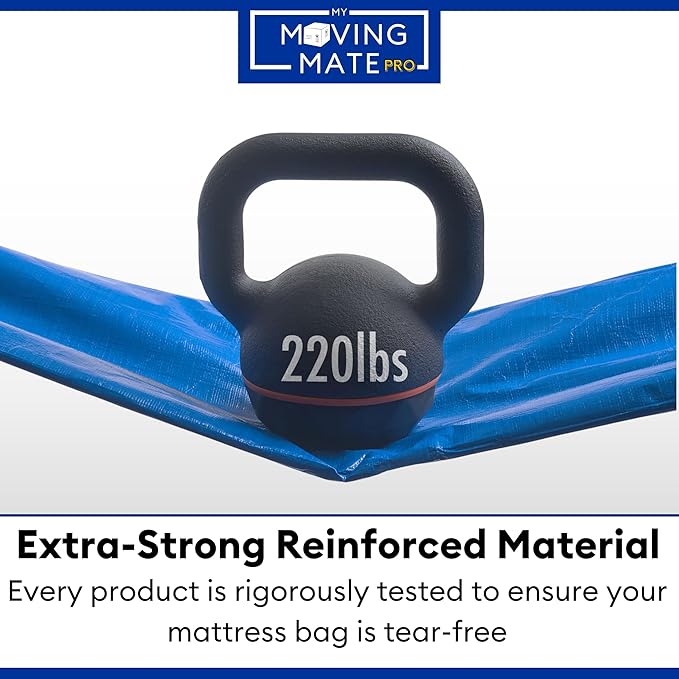 Queen Size Mattress Bag for Moving and Storage with 8 Handles and Zipper - Tarp Plastic Mattress Cover for Moving and Storage - Professional Grade Mattress Storage Bags - Heavy Duty, Reusable
