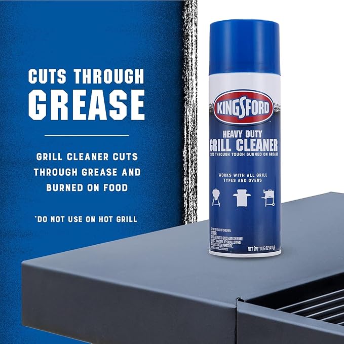 Kingsford Heavy Duty Foaming Grill Cleaner Spray, BBQ Degreaser for Charcoal & Gas Grills, Cuts Grease, Burnt-On Food & Grime, Easy Spray-On Foam for Grill Grates & Surfaces, Aerosol, 14.5 Oz - 2 Pack