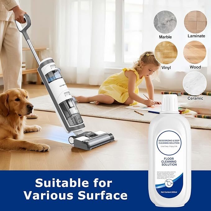 Floor Cleaning Solution Compatible with Tineco Floor Cleaner Solution Deep Clean for Tineco Solution Cleaning Liquid for Multiple Hard Floors, for All Robotic Vacuum Mop Residue & Streak Free 4 Packs