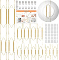 14 Pcs Invisible Plate Hangers for The Wall - 4/6/8/10 Inch Stainless Steel Decorative Plate Holers for Display, Artwork & Home Decor (Includes 14 Wall Hooks & 56 Tip Protectors & Guide)