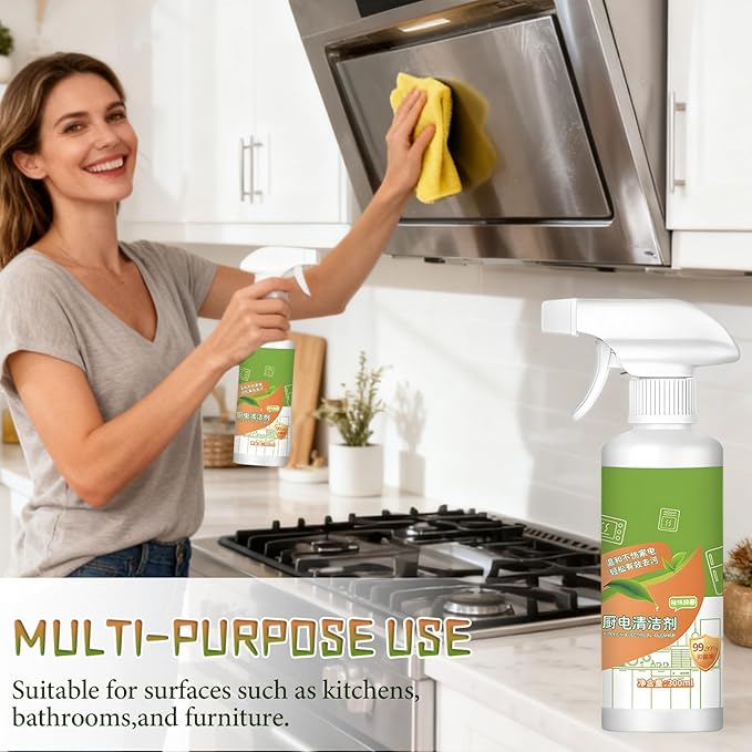 Natural Enzyme Formula to Household Appliances,Fly Clease Multi-Purpose Cleaner, Natural Enzyme Formula for Household Appliances, Multi-Purpose Cleaner for Hood, Oven, Stove & More (1)