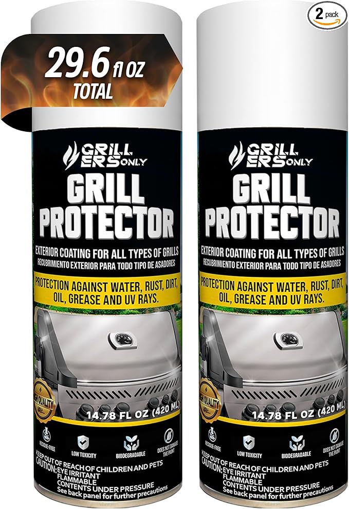 2-Pack Ceramic Grill Protector | Rust Prevention Spray & Anti Rust Spray for Metal | UV Shield & Blackstone Griddle Conditioner Alternative for Exterior Protection - 14.8 fl oz.