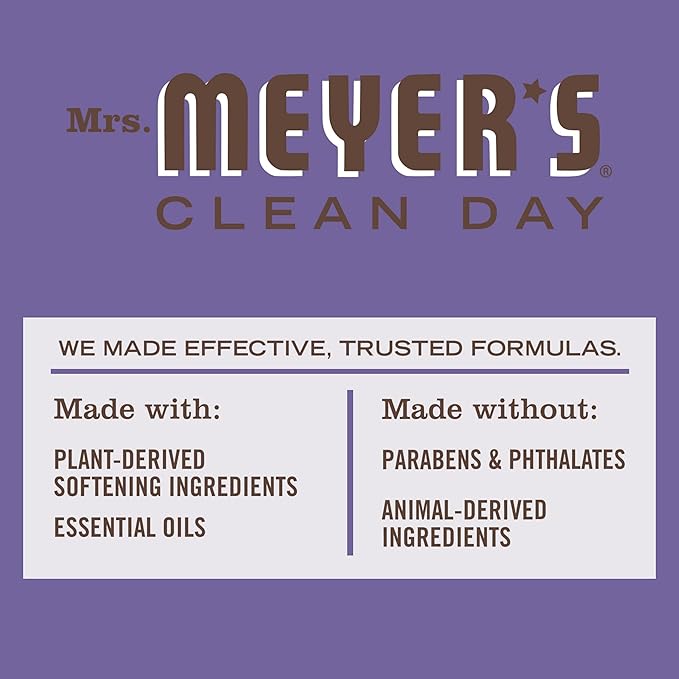 MRS. MEYER'S CLEAN DAY Liquid Fabric Softener, Infused with Essential Oils, Paraben Free, Compassion Flower (32 Loads), 32 oz (Pack of 4)