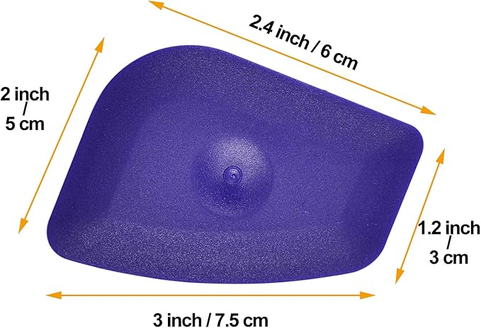 Small Handy Plastic Scraper Flexible Card Round Edge for Home Universal Cleaning Squeegee, Pack of 4