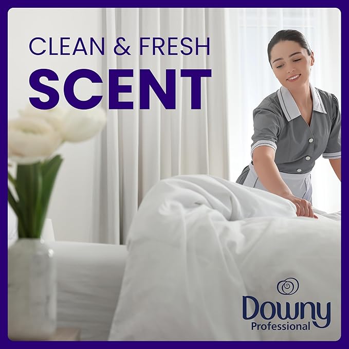 Downy Fabric Softener, Bulk Liquid Fabric Conditioner for Commercial & Residential Washing Machines, 190 loads, Clean & Fresh Scent, 140 fl oz (Case of 4)