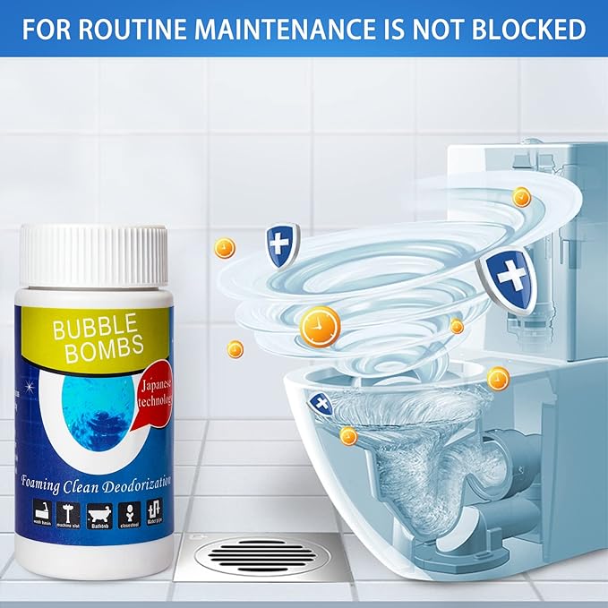 6 Pcs Bubble Bombs Drain Cleaner, Pipe Dredge Deodorant, Quick Dredge Pipeline, Powerful Sink Drain Cleaner, Magic Fast Foaming for Kitchen Toilet Pipeline Quick Cleaning Tool
