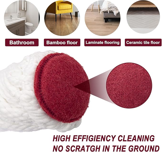 KeFanta Self Wringing Mop for Floor Cleaning, Microfiber Floor mop with 57 " Long Handle, Easy Wringing Mops for Kitchen Hardwood Bathroom Garages Warehouses Vinyl Tile Laminate Home Office