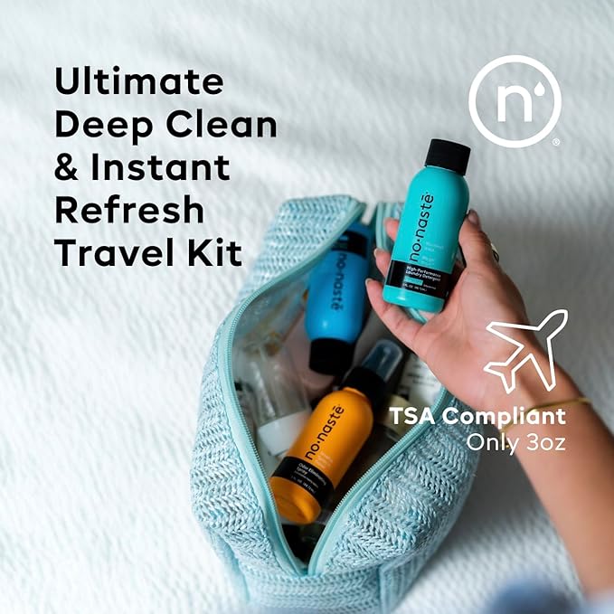 Nonaste Mini Travel Fresh Kit (3 Oz, Pack of 3) – TSA Approved Odor Eliminating Spray & Laundry Detergent Set Zen Fresh + Pure Clean – On-the-Go Odor Control for Travel, Gym & Outdoor Activities