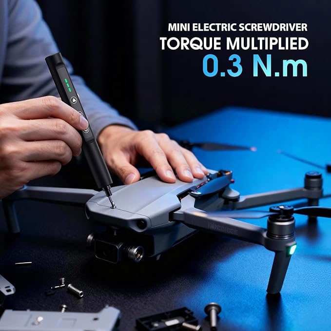 Mini Electric Screwdriver Set, 56 in 1 Cordless & Rechargeable Precision Kit with 52 S2 Magnetic Bits for Electronics, Phone, Laptop, Glasses, PC Repair