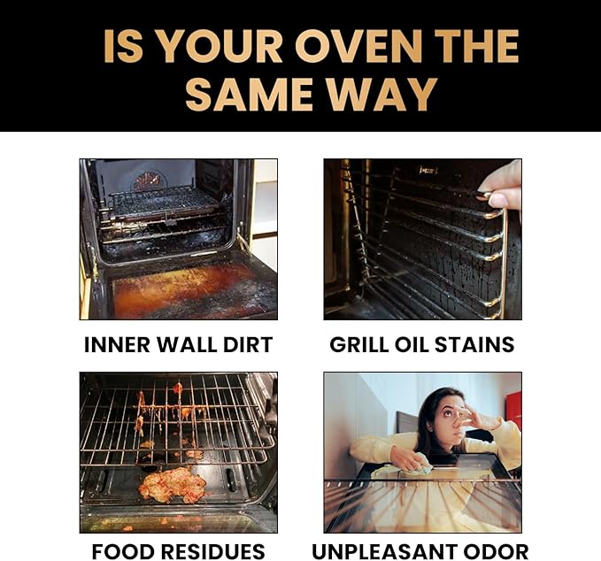 Oven Cleaner Heavy Duty Spray, Cleans and Degreases BBQ Cooking Grates and Racks, Heavy Duty Oven and Grill Cleaner for Microwave, Air fryer,Ovens, Grills, 100ML