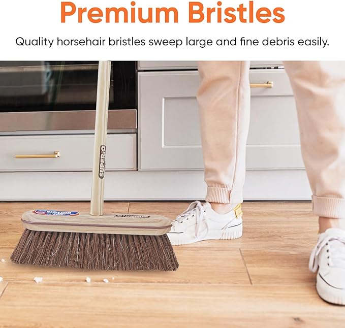 Refill Head for Kitchen and Home – Heavy Duty Household Broom for Easy Sweeping Dust and Wisp Floors and Corners (Horsehair)