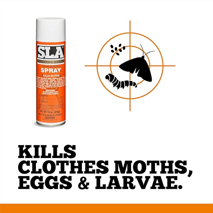 Reefer Galler SLA Cedar Scented Moth Repellent Spray, Kills Moths, Bed Bugs, and Pests on Contact, 15 oz (Pack of 6)