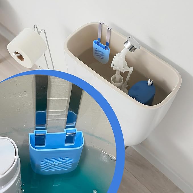 moonoom 2Pcs Toilet Tank Cleaning Tablet Holder,3.7'' x 2.9'' x 0.7'' Toilet Tank Bleach Tablet Bracket, Hanging Toilets Bowl Cleaner Carrier for Preventing Dissolved Residue From Polluting Water Tank