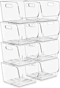 Sorbus Stackable Storage Bins Open Front, Clear Stackable Storage Bins, Pantry Bins for Storage and Organization, Acrylic Stackable Bins for Kitchen, Clear Pantry Organizer Bins (Medium Sqware 8 Pack)