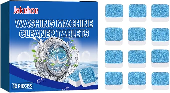 Washing Machine Cleaner, Washing Machine Cleaner Descaler 12Pack,Deep Clean and Descaling for HE Front and Top Loaders Washer - High-Efficiency Tablets for a Fresh, Spotless Laundry
