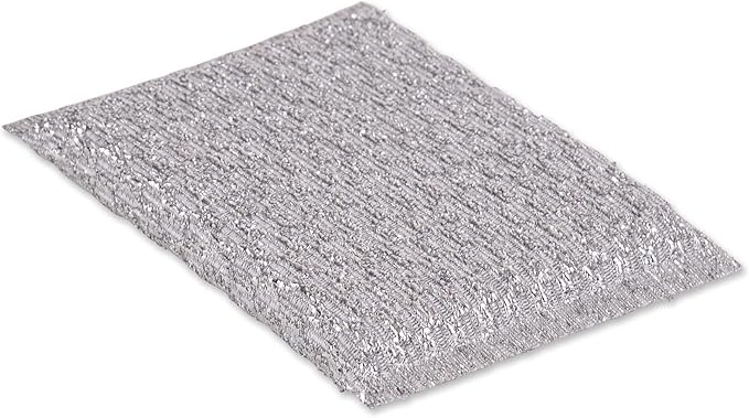 RSVP International Kitchen Cleaning Collection Gentle Scrubbing Sponge for Non-Stick Cookware, Porcelain & Glass, Dishwasher Safe, 5x3.5, Silver (Pack of 4)