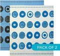 Skoy Cloth, Large 2-Pack Versatile Swedish Dishcloths for Kitchen and Household Use, Reusable Cleaning Cloths, Planet-Friendly, Dishwasher and Dryer-Safe, Blue/White