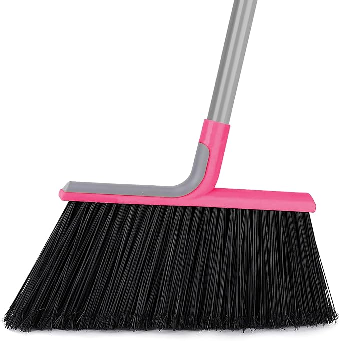 KeFanta Heavy Duty Broom, Outdoor Broom with 54.7" Long Handle, Commercial Brooms for Sweeping Outdoor Concrete Courtyard Garage Patio Indoor Home Floor Kitchen Office Lobby