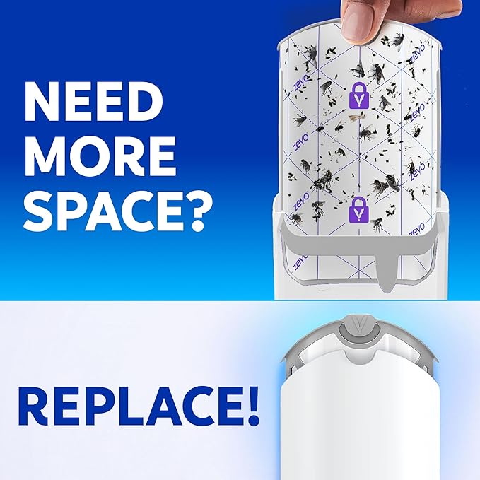 Zevo Flying Insect Trap Official Refill Cartridges - Fits Both Zevo Trap & MAX Indoor Fly Trap - Authentic Trap+Lock Technology to Catch Gnats, House & Fruit Flys (4 Official Refill Cartridges)