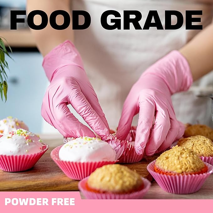 Beastek Nitrile Disposable Exam Gloves, 4Mil 100 Ct Powder-Free Latex-Free Food-Safe for Cooking Medical Esthetician, Orchid
