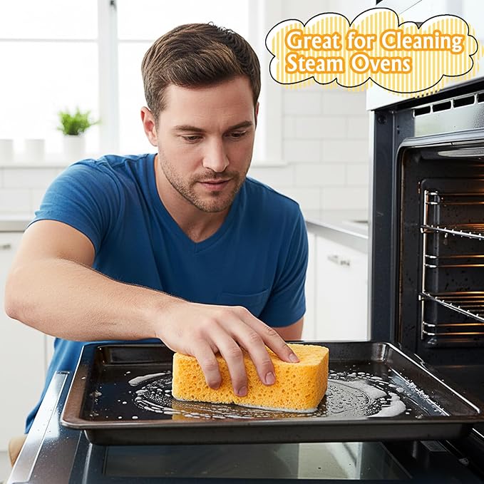 Large Sponge Non-Scratch, Car Wash Sponge, Super Absorbent Heavy Duty Large Sponges for Cleaning Home/Kitchen/Boat Bail & Car Washing (5.71x3.54x1.38 Inch)