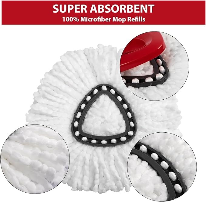 5-Pack Mop Replacement Heads for Ocedar Mop Replace Head EasyWrin Spin Mop Heads Replacements, Easy Cleaning Mop Head Replacement