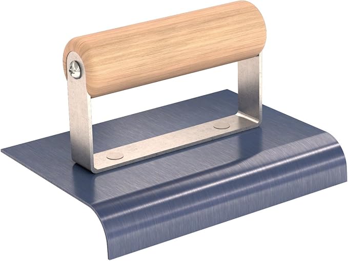 Bon 22-889 6-Inch by 4-Inch Blue Steel Sidewalk Edger, 5/8-Inch Radius, 7/8-Inch Lip with Wooden Handle