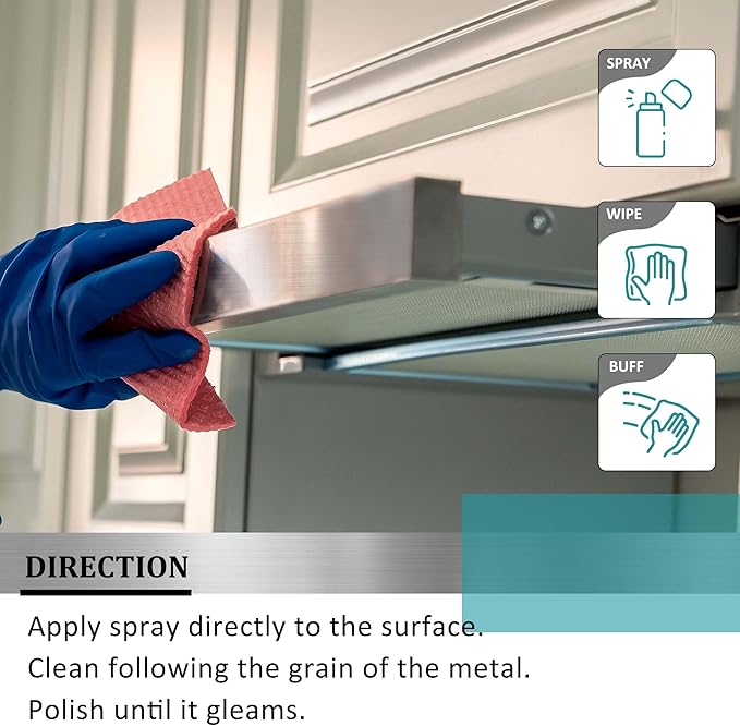 Stainless Steel Cleaner Spray, Sink Cleaner, Kitchen Appliance Cleaner, Fingerprint and Residue Remover for Kitchen Appliance, Refrigerator, Sink and Microwave(Pack of 2)