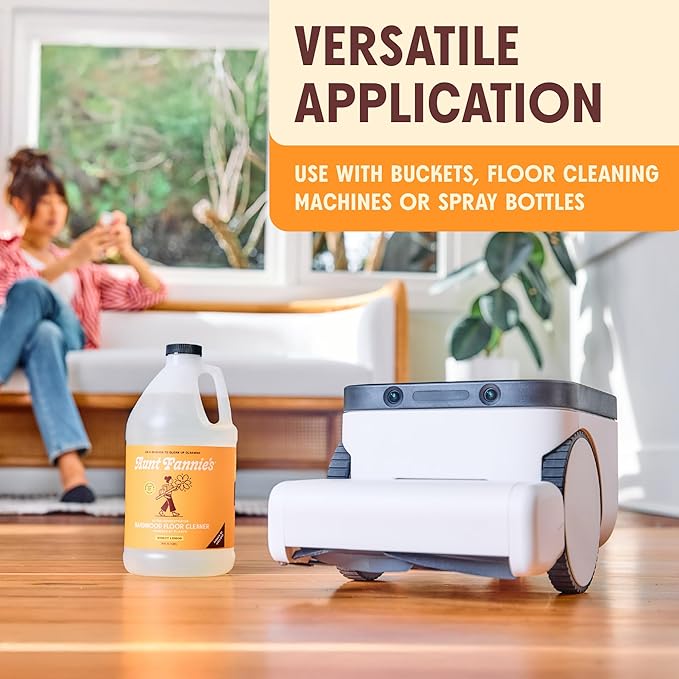 Aunt Fannie's Ultra Concentrated Hardwood Floor Cleaner, Vinegar-Free Plant Based Hardwood Floor Cleaner for Mopping, Bright Lemon Scent, 64 oz. (Pack of 1)