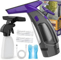Window Vacuum Squeegee Cordless, 2000Pa Electric Window Cleaner with Power Blade, Vacuum Squeegee for Window Cleaning, Streak-Free Window Vacuum with 360ml Spray Bottle for Windows, Mirrors, Tiles