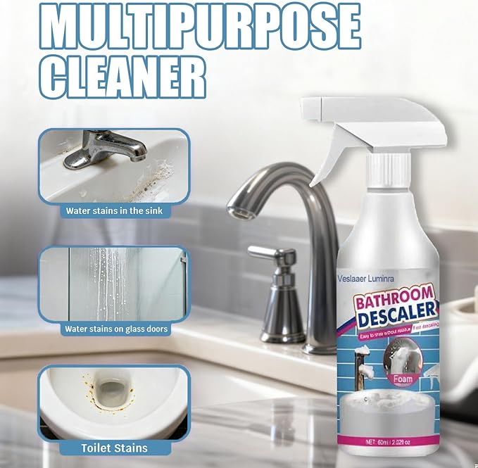 Bathroom Descaler Foam Cleaner Spray, Stubborn Stains Cleaner, Bathroom Foam Cleaner All Purpose, Bathrooms Sink Cleaner Foam (2)