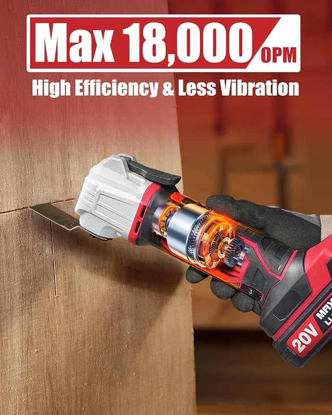 AVID POWER Cordless Oscillating Tool 20V Battery Powered Oscillating Multitool with 2.8° Oscillation Angle, Variable Speed Oscillating Saw w/ 31Pcs Accessories for Scraping/Cutting & Sanding