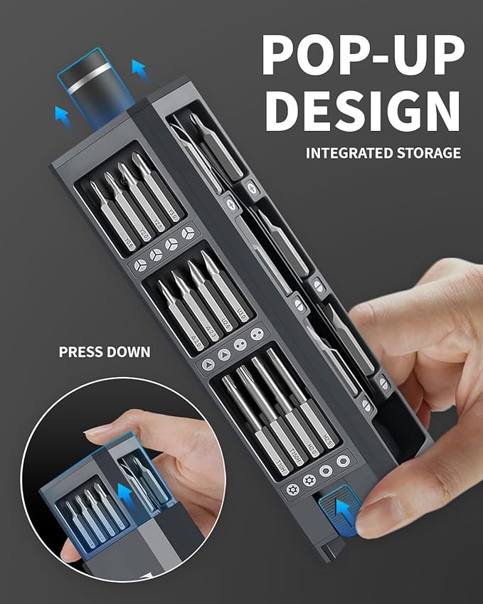 Electric Screwdriver, 4V Precision Screwdriver Set, 49-in-1 Cordless Power Screwdriver, USB-C Cable, Max 3.5 N.m Torque, Compact Magnetic Tool for Phone Camera Laptop Electronics Home Repair