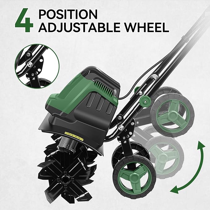 Prostormer Electric Tiller for Gardening, 18” Tilling Width & 9” Working Depth, 1800W 15A Corded Rototiller Cultivator with 24 Steel Tines for Soil Cultivation, Weeding and Lawn Care
