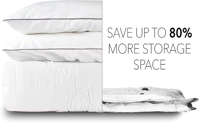 SpaceAid Vacuum Storage Bags, Space Saver Sealer Compression Bags for Comforters, Blankets, Pillows, Bedding, Clothes (Small 3 Pack)