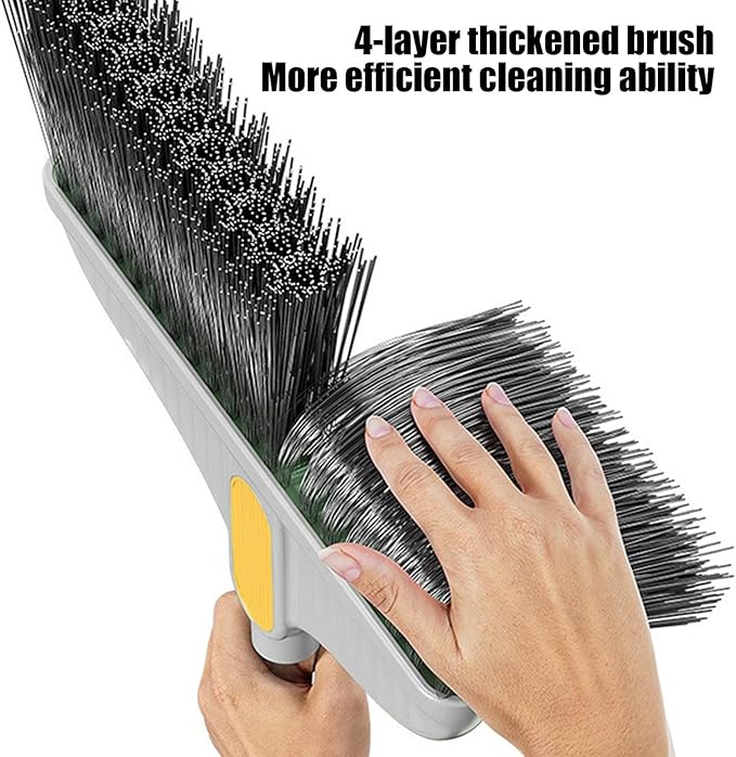 Broom and Dust Pan, Broom and Dustpan with 35.43 Inch Handle and Self-Cleaning with Dustpan Teeth for Home Kitchen Office Class Room Lobby Floor Cleaning, Broom Set, Broom