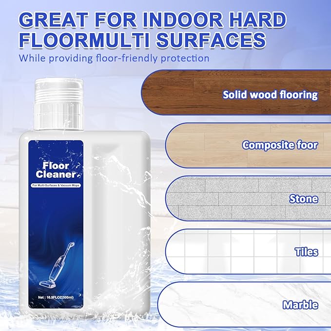 Floor Cleaning Solution Compatible with Dreame Cleaning Solution, Pet-friendly & No Residue, Floor Cleaner for All Robot Vacuum Cleaners and Wireless Wet Dry Vacuum Cleaners (Original, Total 1 L)