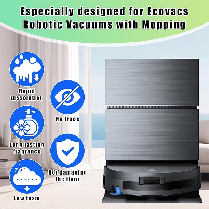Vacuum cleaner Multi-surface Floor Cleaning Solution Compatible with ECOVACS X11/N20/N30/X1/X2/X5/X8/X9/T10/T20/T30/T50/T80/T30C Series, 1L