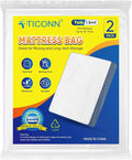 TICONN 2PK Plastic Mattress Bag for Moving Storage, Waterproof Mattress Protector Cover, Heavy-Duty Mattress Moving Supplies (1.5 mil, Twin)