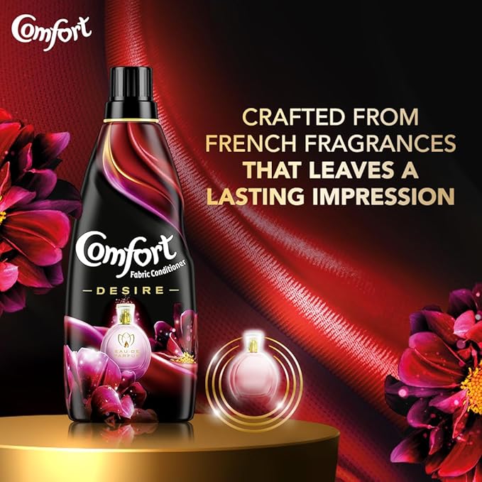 Comfort Perfume Deluxe Fabric Conditioner 850 mL | After Wash Liquid Fabric Softener | Softness, Shine & Long Lasting Freshness
