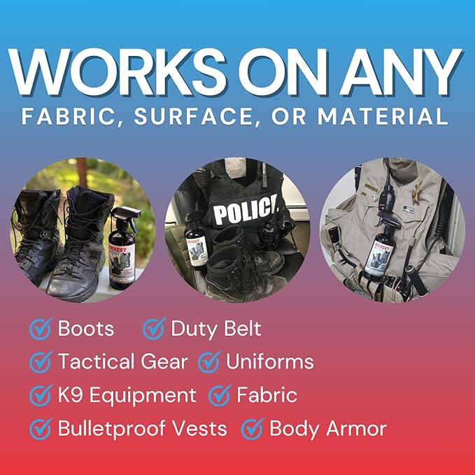 Arrest My Vest Military Grade Odor Eliminating Spray for Body Armor, Tactical Gear, and K9 Equipment. Safe on All Ballistic Vests, Fabrics, & Police Gear 1 Midnight & 1 Unscented 16 oz Bottles