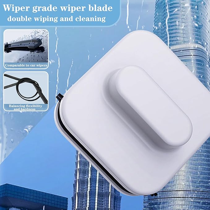 Double-Sided Window Cleaner Glass Wiper,Magnetic Windshield Cleaner Tool,Magnetic Windshield Cleaner with Anti Falling Rope (3-10mm)