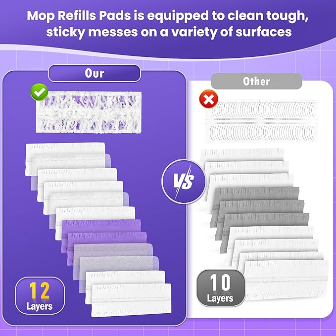 25 Pack Power Mop™ Pad Refills for Swiffer® PowerMop™ Multi-Surface Mop, Powermop™ Multi-Surface Mop Pad Replacement Kit