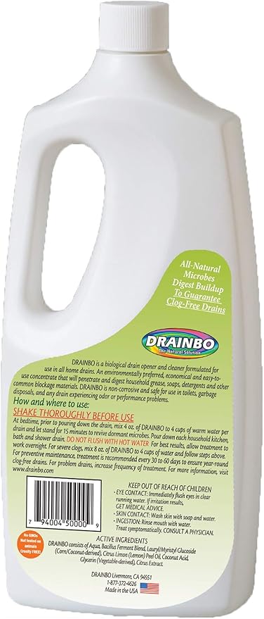 Household Drain Treatment and Cleaner, 32-Ounce