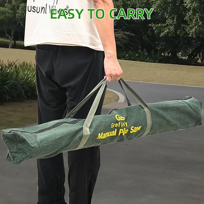 Manual Pole Saw for Tree Trimming, 27 FT Manual tree purner with 8-Section Fiberglass Handle, Sharp steel Blade, Easy to Carry and Extendable Design for Tree Maintenance, Green