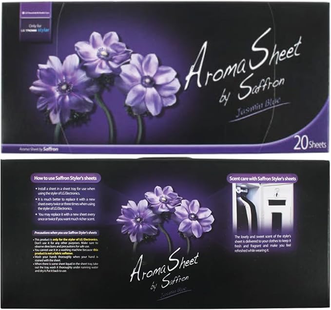 LG Styler Aroma Wardrobe Steamer Aroma Scent Sheets – Jasmine Blue, 20-Sheet Refill (1 Pack) | Clothing Care Cabinet Fragrance Inserts | Easy Peel-and-Insert, Single-Use Sheets (Pack of 1)