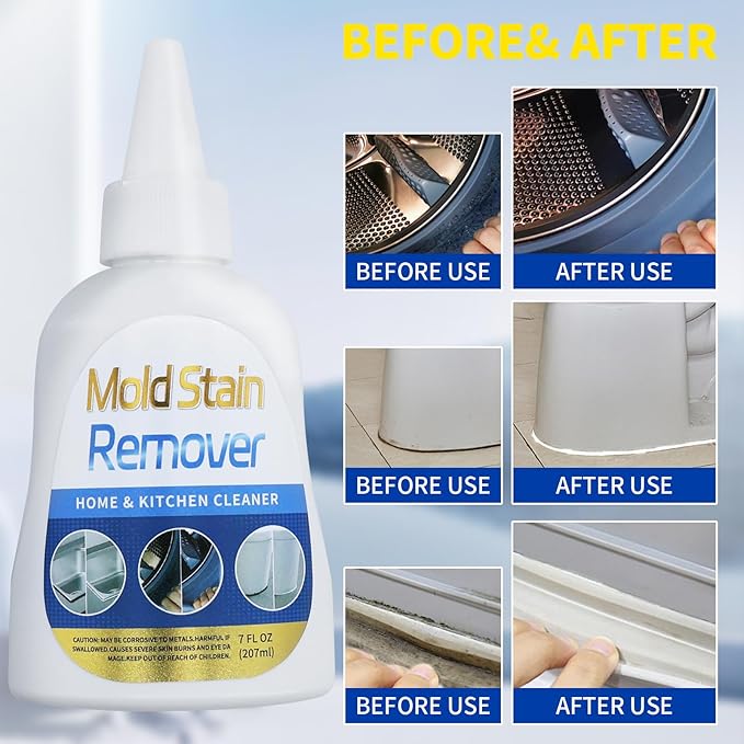Washing Machine Cleaner, Multi Home Stain Cleaning Gel, Heavy Duty Stain Cleaner for Washing Machine, Refrigerator Strips, Bathroom Grout, Sink, Shower, Caulk, and Front Loader Seal (7 fl oz)