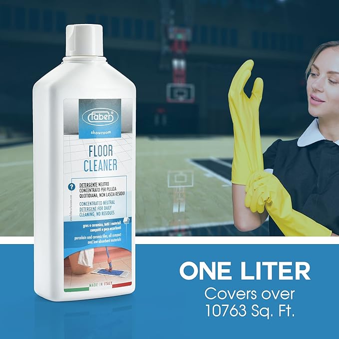 FABER Tile Floor Cleaner – Mop Cleaning Solution – 1L Concentrated Neutral Detergent for Daily Floor Cleaning - Quick Shine Floor Cleaner - Tile Cleaner Liquid Suitable for Porcelain & Ceramic Tiles
