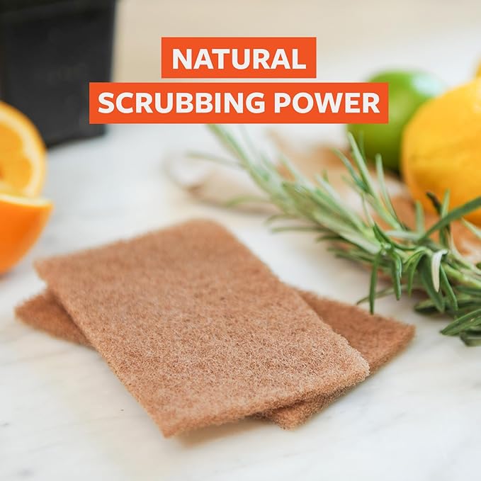 Full Circle Neat Nut, Walnut Scour Pads – Pack of 8 – Powerful, Non-Scratch Dish Scrubber Made with Plant-Based & Recycled Materials, Safe for Nonstick