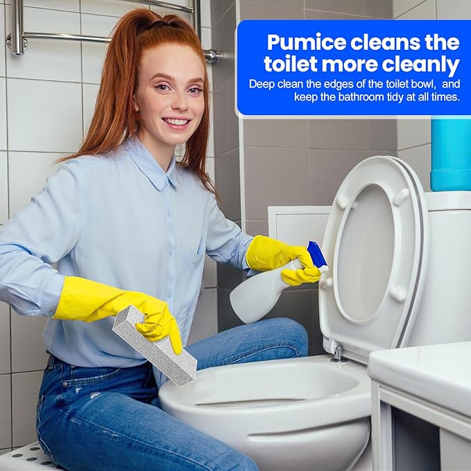 6 Pack Pumice Stone Toilet Bowl Cleaner, Pumice Stone for Cleaning, Powerfully Cleans Toilets, Bathtubs, Grills, Swimming Pools, Sinks